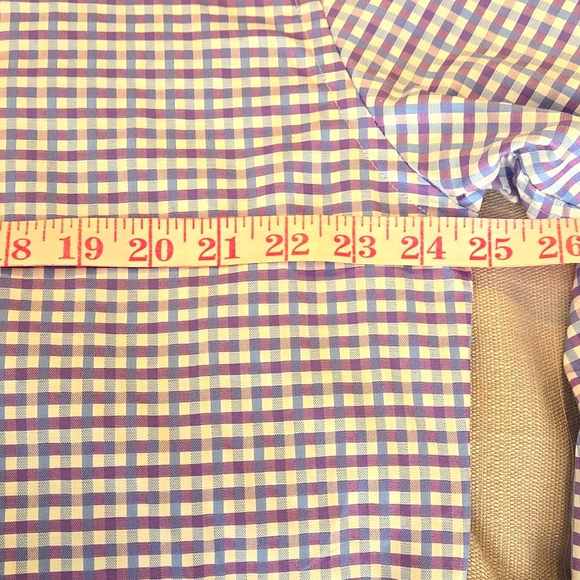 Bugatchi Shaped Fit Purple Blue Plaid Men's Button Up Dress Shirt Sz XL - Picture 6 of 9